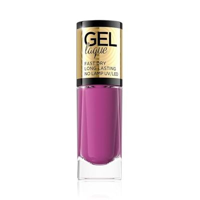 Eveline Cosmetics Gel Laque - Smalto per unghie n. 19, effetto gel a lunga durata, asciugatura rapida, non richiede raggi UV/LED, formula vegana, 8 ml