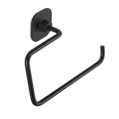 GEDY | Teide Porta Asciugamani Bagno ad Anello in Acciaio Inox e Cromall, Finitura Nera, Dimensioni 10 x 20 x 7,2 cm e 0,23 kg