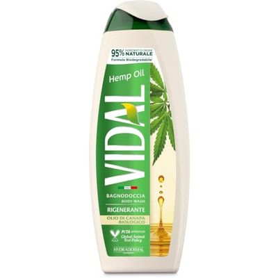12 sztuk w opakowaniu Vidal Körperwaschmittel Bagnodoccia Duschgel Olio di Canapa Biologico, skóra z bio-Hanföl 500 ml