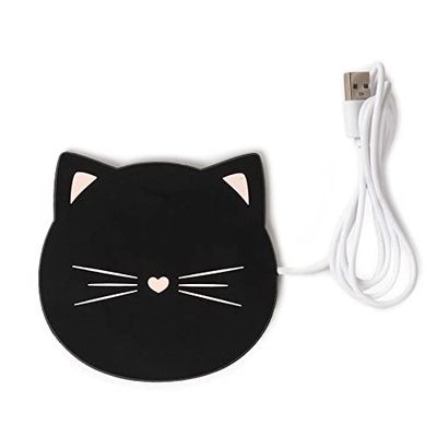 Legami - Chauffe-tasse Usb Cup Warmer, Warm it Up, 9,2x9,7 cm, en Vinyl, Idéal pour Garder au Chaud Tasses et Verres à Fond Plat, Entrée USB, Theme Cookie, Chat