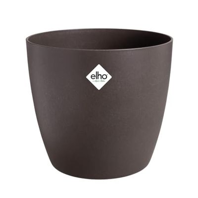 Elho The Coffee Collection Round 14cm - Pot de Fleurs d'Intérieur - Fabriqué à Partir de Marc de Café Recyclé - Ø 13.6 x H 12.5 cm - Marron/Espresso Brun