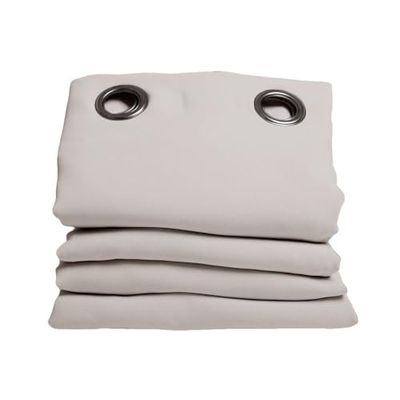 Moondream DecibelControl™ Cortina anti-ruído, isolamento acústico, inverno térmico, verão, 100% opaca, tecnologia patenteada, fabricado na UE, ilhós, cinzento MC17, 140 x 260 cm