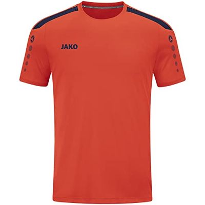 JAKO - Maillot Power (Manches Courtes), Femme, Flamme/Marine, 36