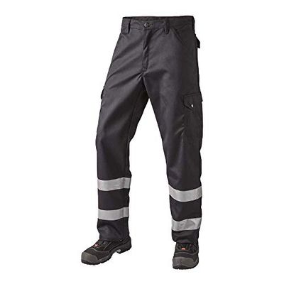 J.A.K. 9121RE12112 Serie 9121 65% polyester/35% katoen broek met reflex, zwart, 62 R (44/32) maat