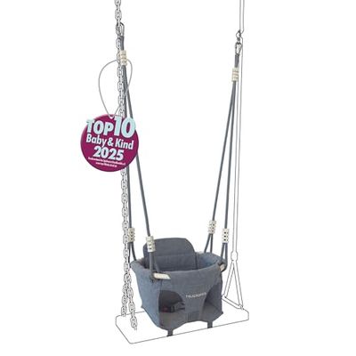 HUDORA Balançoire Toddler - Balançoire bébé de Haute qualité avec Sac de Transport - Balançoire Stable pour l'extérieur avec Dossier rembourré & Ceinture de sécurité