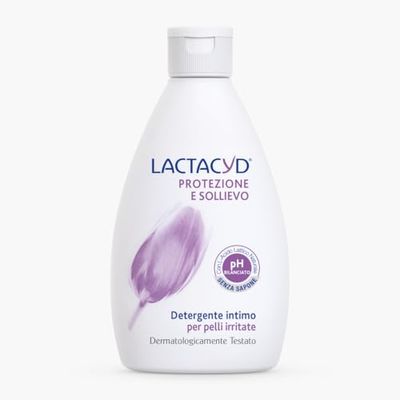 Lactacyd Protezione & Sollievo, gel Detergente Intimo per Pelli Irritate, Allevia Bruciore e Prurito, Senza Sapone, con Arnica e Proteine del Riso, 6 Flaconi da 300 Ml