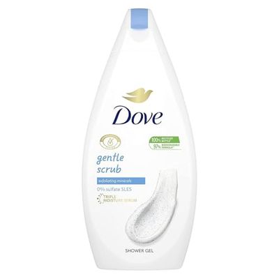 Dove Gel de Ducha Exfoliante Sin Sulfato SLES y Con Hidratantes Vegetales e Ingredientes de Origen Natural 500ml