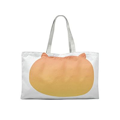 Bonamaison Tryckt shoppingväska, väska, vikbar, tygväska med två långa handtag, storlek: 47 x 42 cm
