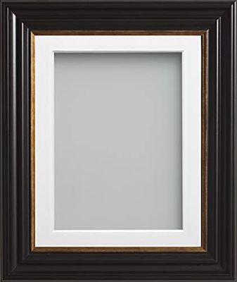 Frame Company Emson Black Picture Photo Frame with White Mount - A4 for pic size 9x6 *Choice of Sizes* Fitted with Real Glass