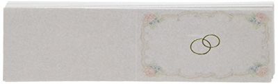 CLUB GREEN GIFT TAGS IVORY PINK FLOWER & D/RINGS 45X25MM, Card, 9.9 x 2.75 x 2.75 cm