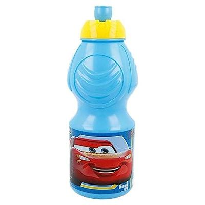 PRZECHOWYWANIE 9963; Butelka sportowa na wodę Disney Cars; Pojemność 400 ml; Produkt wielokrotnego użytku; Nie BPA; Idealny na każdą okazję.