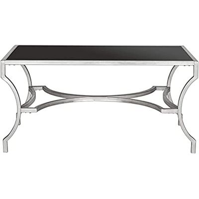 Safavieh EAF2541B Lewis Table Basse Métal Argent/Verre 93 x 50 x 43,18 cm