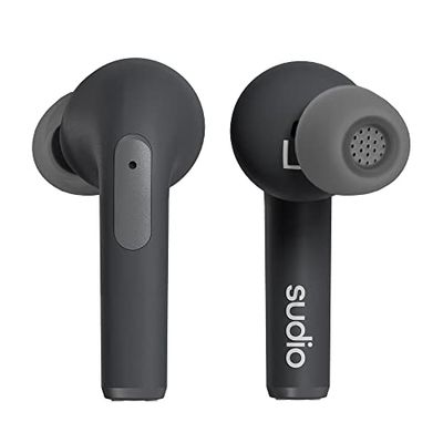 Sudio N2 Pro True Wireless Bluetooth in-ear oordopjes met ANC - multipoint-aansluiting, IPX4 waterbestendig, USB-C en draadloos opladen, microfoon, 30 uur speeltijd met oplaadcase (zwart)