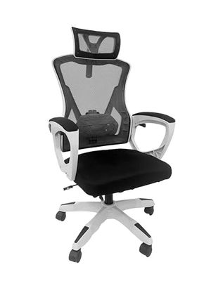 Drift Gaming DRAIR35 - Gaming stoel, hoge kwaliteit gespannen mesh en versterkt polymeer, latex zitting, gevoerde armleuningen, zuigerklasse 3, draaibaar, verstelbaar, zwart/wit.
