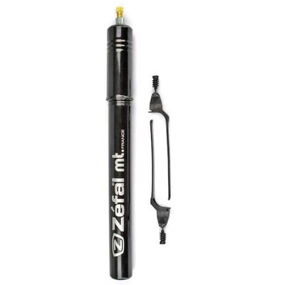Zefal Mt 320 Aluminium Traditionele Pomp, 2 Pegs 105 X-Large - 380 mm, Glanzend Zwart