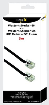 HEITECH westernstekker 6/4 / Western stekker 6/4 RJ11 stekker RJ11 stekker, 3m