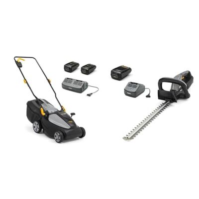 Alpina 291342064/A21 Tagliaerba a Batteria, Nero, 34 cm & 271302104/A21 Tagliasiepi a Batteria, Nero, 150 W