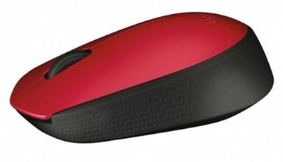 Draadloze USB-muis, zwart-rood, ergonomisch ontwerp, eenvoudige connectiviteit, gebruik op kantoor en tijdens het gamen, ideaal voor werk en entertainment.