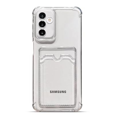 Tuokiou Funda Transparente con Ranura para Tarjetas para Samsung Galaxy A13 5G, 6.5 Pulgadas, Negro, TPU a Prueba de Golpes, Funda Suave con Bonito Tarjetero