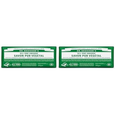 Pain de savon amande Dr Bronner's 140 g (Lot de 2)
