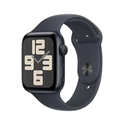 Apple Watch SE (2ª gen.) GPS 44 mm Smartwatch con cassa in alluminio Mezzanotte e Cinturino Sport Mezzanotte - S/M. Tracker per il fitness e il sonno, app Battito, Rilevamento incidenti