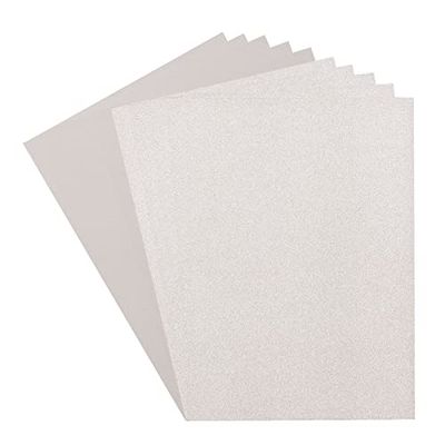 Florence Glitter Paper and Cardstock - A4 Coloured Card Making Supplies - Silver/Mouse - 10 Sheets - Coloured Paper for Scrapbooking, Card Making and Other Paper Crafts - 250/216 GSM