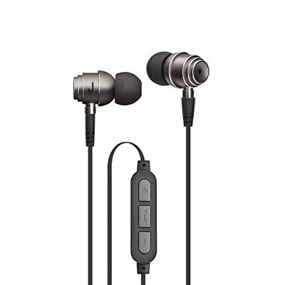 Jaz Harmony in-ear hoofdtelefoon, draadloos, bekabeld, metalen afwerking, knoppen voor muziek en oproepen, drie sets oordopjes en 2 siliconen oorbeugels
