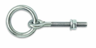 Chapuis 440/10X80Z Anillo de caballeriza con tuerca - Acero galvanizado - M10 -Diámetro interior 50 mm - Largo 80 mm