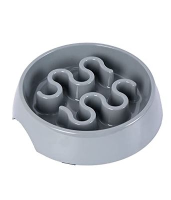 Dehner Gamelle en mélamine pour Chien Ø 5,5 x 25 cm Gris