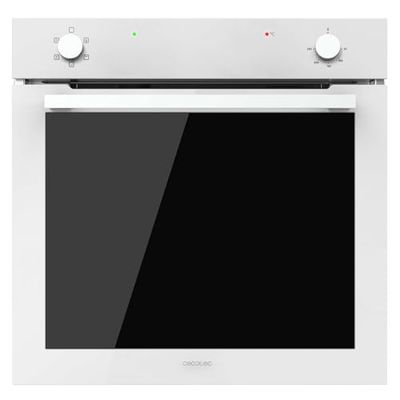 Cecotec Horno Integrable Multifunción Convencional de 80L Bolero Hexa C126400 Glass White. 2800W, 5 Funciones, Bajo Consumo, Luz Interior, Steam Assist, Steam EasyClean, Puerta Fría con 2 Cristales