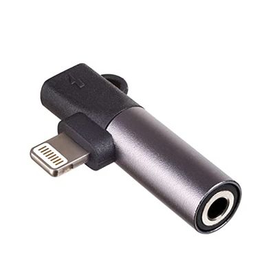 AKYGA AK-AD-63 Adaptateur de Casque Lightning vers Lightning/Jack 3,5 mm pour iPhone Noir
