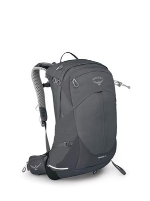 Osprey Stratos/Sirrus Mochilas de senderismo - Nylon de alta tenacidad - Panel trasero Airspeed - Transpirabilidad premium - Cubierta incluida, Tunnel Vision Grey, Hombres, 24 L