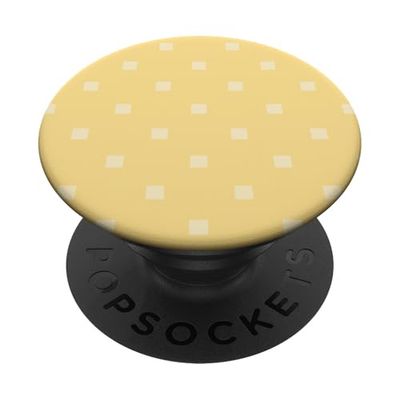 Yellow Gingham-Style Grid Cottagecore Aesthetic PopSockets Adhesive PopGrip