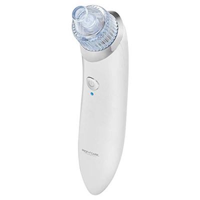 ProfiCare PC-PR 3025 Pimple Remover for Facial Cleansing Blackhead Remover/Pore Cleanser Set Electric for All Skin Types Battery Operated USB Battery Charging Includes 4 Attachments White