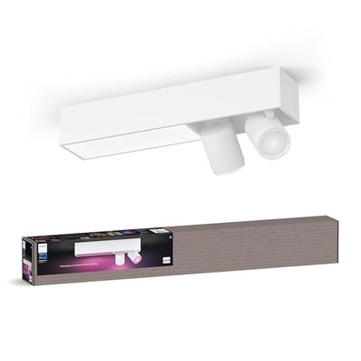 Philips Hue White & Color Ambiance Centris 2 pezzi, dimmerabile, 16 milioni di colori, controllabile tramite app, compatibile con Amazon Alexa, bianco.