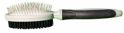 Arquivet Dubbele borstel van metaal beschermd - huisdieren - 22 x 5,5 cm