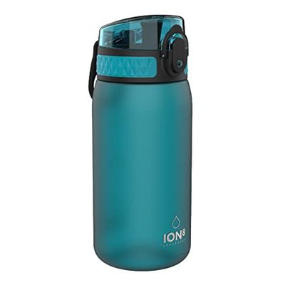 ION8 Kinder Waterfles, 350 ml/12 oz, Lekvrij, Makkelijk te Openen, Veilige Vergrendeling, Vaatwasserbestendig, BPA-vrij, Draaghendel, Makkelijk Schoon te Maken, Geurvrij, Koolstofneutraal, Aqua