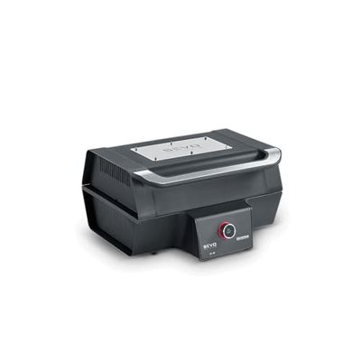 SEVERIN SEVO Smart Control GT PG 8138 Elektrische grill met deksel, slimme tafelgrill met app-besturing en oled-display, balkongrill met slowcooking optie, roestvrij staal/zwart