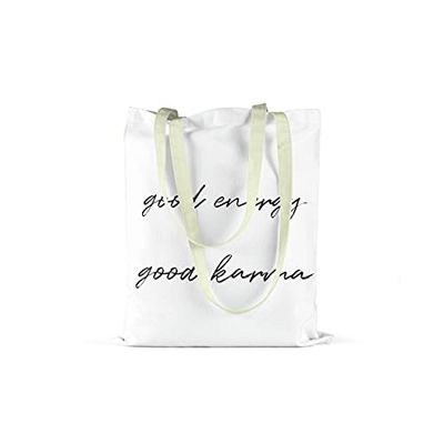 Bonamaison Bolso De Mano Impreso, 100% Algodón, Bolso de la Compra Reutilizable, Bolso De Compras, Ecológico, Plegable, Bolso de Tela de Lona con Asas, 48x55 Cm - Diseñado y Fabricado en Turquía