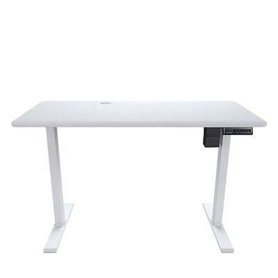 Glowster Table électrique Blanche avec Design Moderne, réglage de Hauteur, Surface Large, idéale pour Le Travail et l'étude à la Maison.