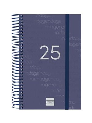 Finocam - Agenda Espiral Year 2025 1 Día Página Enero 2025 - Diciembre 2025 (12 meses) Azul Español