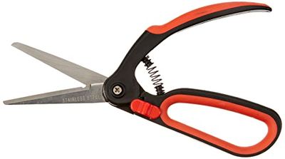 Meister 9719400 Buxusschaar, roestvrij stalen messen, bediening met één hand, voor het snijden van buxusbomen en vormgehout, heggenschaar, buxusschaar, struikschaar, zilver, zwart, rood