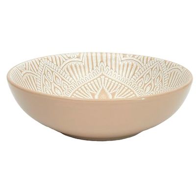 HOME DECO FACTORY, KA0456, Elegante Deep Plate en Beige Ceramic, Refined Design, Ideal para Sopa y Pasta, Easy Maintenance, Durable, 185 cm, Beige