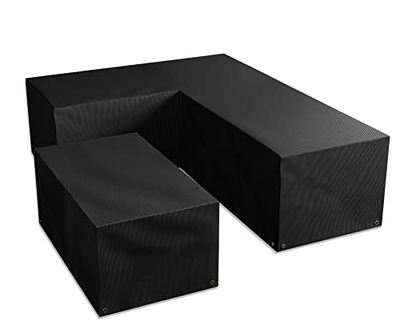 Bosmere Modulaire L-vormige eetkamerset voor alle weersomstandigheden - linkerzijde lang, 100% waterdicht, UV-beschermd, zware 600D Oxford-stof, medium, L260 W184 H78 cm, AM662C