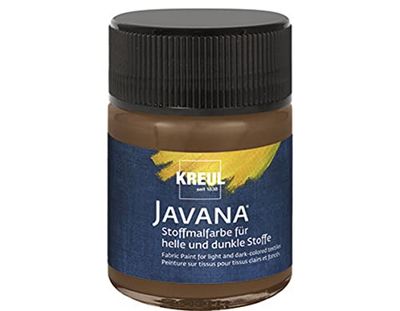 KREUL 91959 - Peinture pour tissu Javana pour tissus clairs et foncés, 50 ml verre brun-rouge, caractère pâteux, pour tamponner et pochoiriser, résistant au lavage après fixation