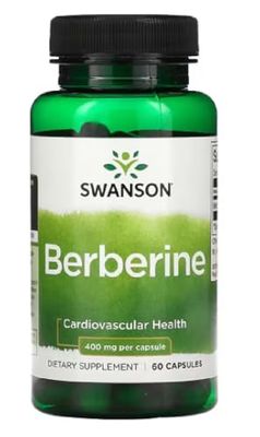 Swanson - BERBERINE 400 mg | Berberina Cápsulas 400mg | Apoyo para los Niveles de Azúcar y Colesterol en la Sangre - 60 Cápsulas