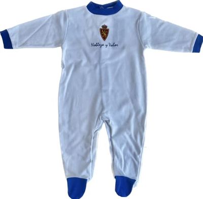 Real Zaragoza Pelele, Blanco, Talla 3 Unisex bebé