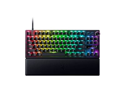 Razer Huntsman V3 Pro Tenkeyless – TKL - Teclado óptico analógico de Deportes electrónicos con Cierre a presión y Modo de liberación rápida (ajustes a Bordo, Rueda multifunción y Botones de Control