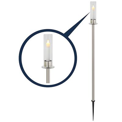 REV Flamelight - Lampada da esterno effetto candela, decorazione per balcone, decorazione da giardino, terrazze, IP44, in acciaio inox