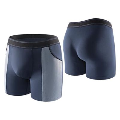 Carer Pack de 2 Boxers pour Incontinence en Bambou Légers et Respirants, Sous-vêtements pour Incontinence avec Coussin Absorbant Intégré de 100 ml pour les Fuites Urinaires Bleu Taille XL